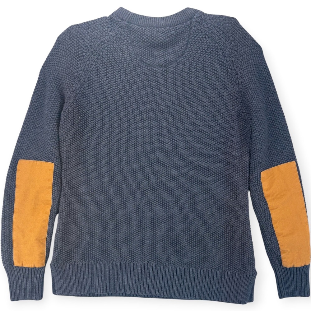 Carhartt Womens L 12 14 Navy Knit Pullover Sweater Elbow Patch Workwear Rugged - Picture 8 of 13